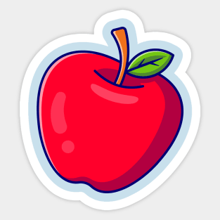 Apple Fruit Cartoon Illustration Sticker